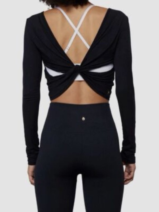 Spiritual Gangster Tops - Spiritual Gangster Twist Back Crop Active Top